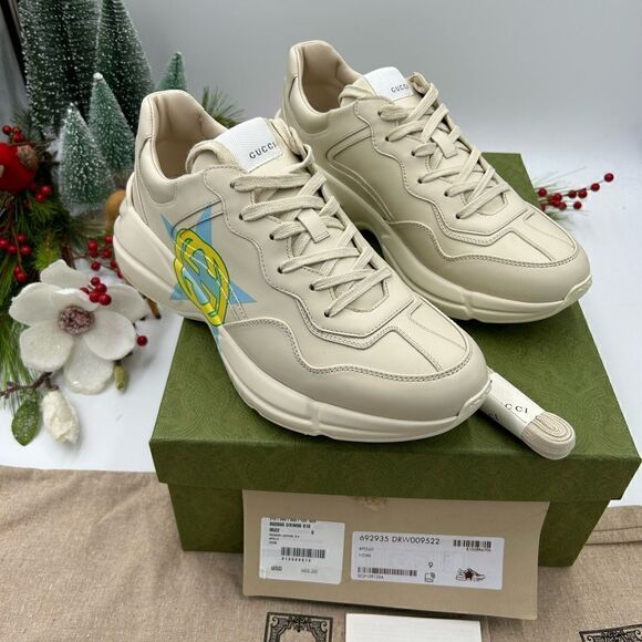 Men’s Gucci rython star print sneaker, size 9 made in Italy - Picture 1 of 8
